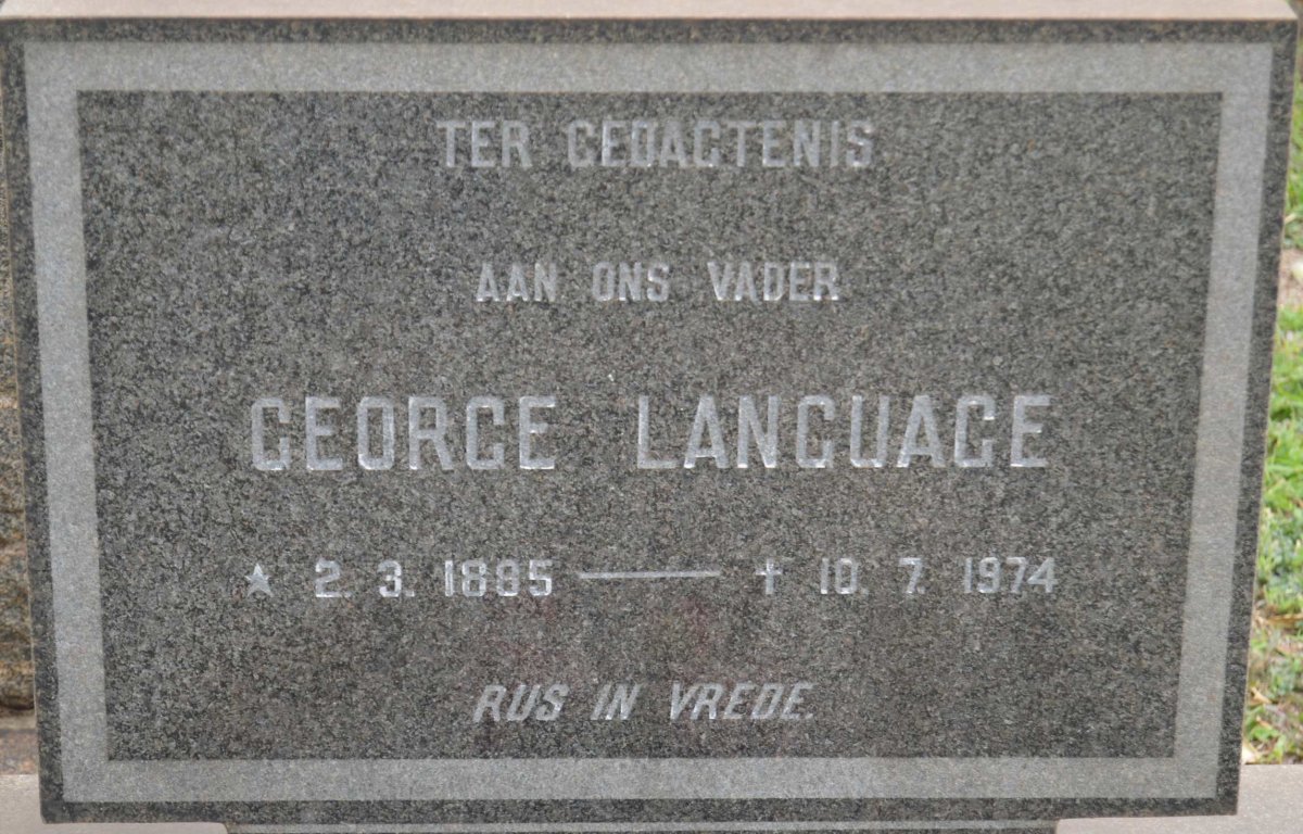 LANGUAGE George 1885-1974
