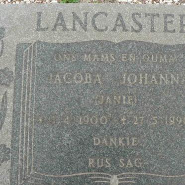 LANCASTER Jacoba Johanna 1900-1990