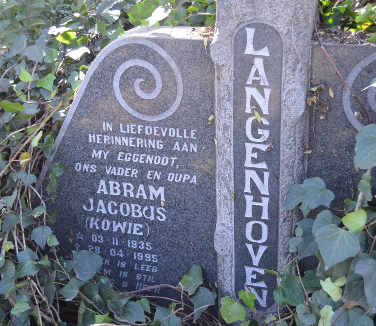 LANGENHOVEN Abram Jacobus 1935-1995