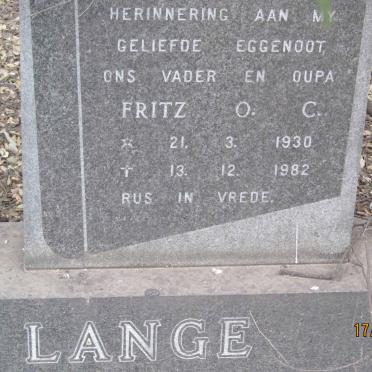 LANGE Fritz O.C. 1930-1982