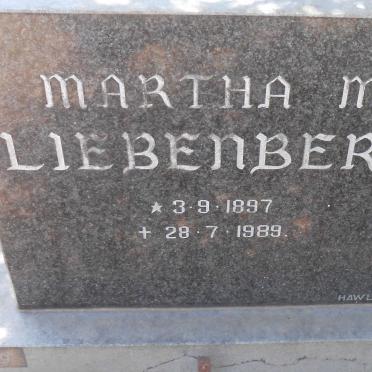 LIEBENBERG Martha M. 1897-1989