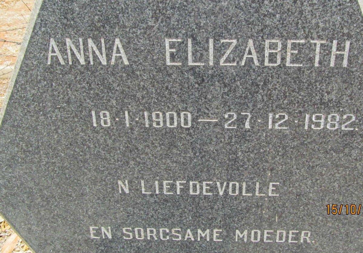 LUBBE Anna Elizabeth 1900-1982