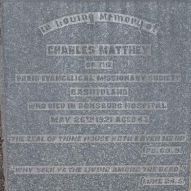 MATTHEY Charles -1921