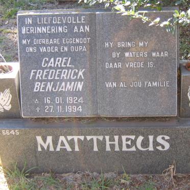 MATTHEUS Carel Frederick Benjamin 1924-1994