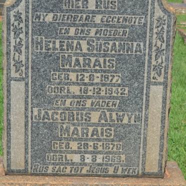 MARAIS Jacobus Alwyn 1870-1969 &amp; Helena Susanna 1877-1942