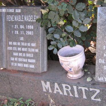 MARITZ Ben 1940-1999 :: MARITZ Irene Mable Madelein 1998-2003