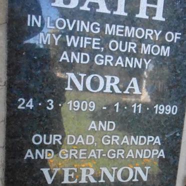 BATH Vernon 1911-2000 &amp; Nora 1909-1990