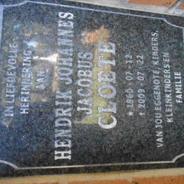 CLOETE Hendrik Johannes Jacobus 1960-2009