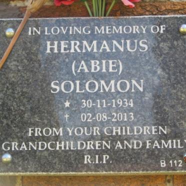 SOLOMON Hermanus 1934-2013