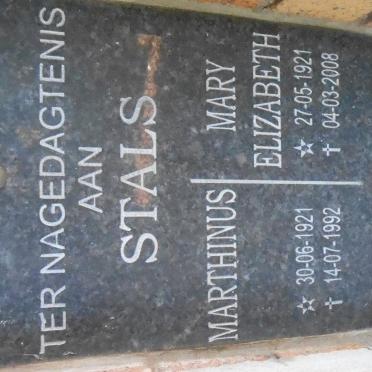 STALS Marthinus 1921-1992 &amp; Mary Elizabeth 1921-2008