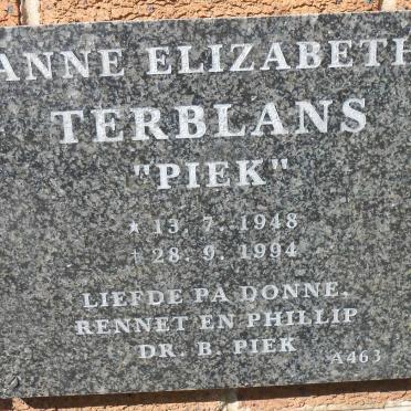 TERBLANS Anne Elizabeth nee PIEK 1948-1994