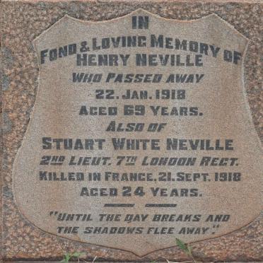 NEVILLE Henry -1918 :: NEVILLE Stuart White -1918
