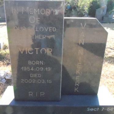 NIEKERK Victor, van 1954-2002