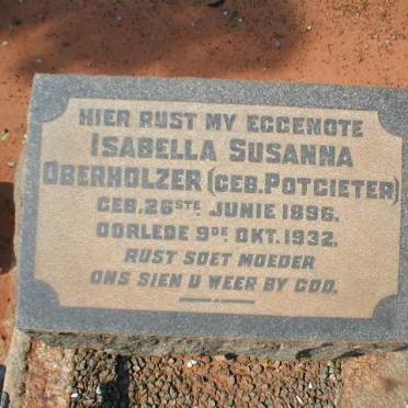 OBERHOLZER Isabella Susanna nee POTGIETER 1896-1932