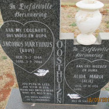OOSTHUIZEN Jacobus Marthinus 1944-2006 &amp; Alida Maria 1951-