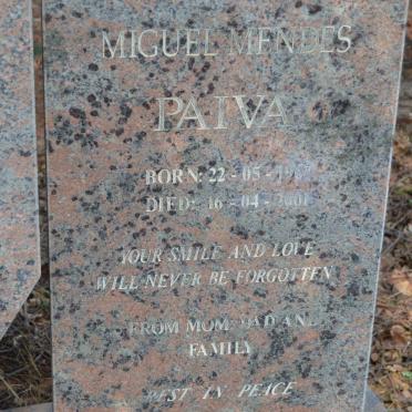 PAIVA Miguel Mendes 1962-2001