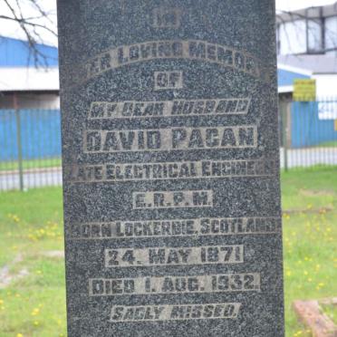 PAGAN David 1871-1932 :: PAGAN David Allister -1932 :: PAGAN Douglas Watt :: PAGAN Gordon Alexander