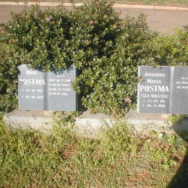 POSTMA Dirk 1913-1994 &amp;  Johanna Maria VORSTER 1911-1996