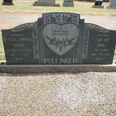 PULLINGER William James 1887-1961 &amp; Hester Johanna Sophia BEAN 18??-1955