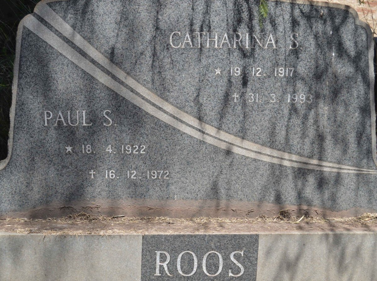 ROOS Paul S. 1922-1972 &amp; Catharina S. 1917-1993