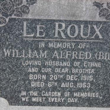 ROUX William Afred, le 1915-1953