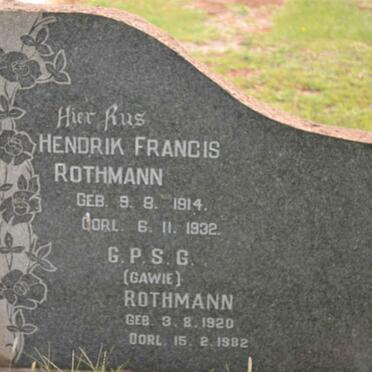 ROTHMANN Hendrik Francis 1884-1961 &amp; Sarah Susanna GELDENHUYS 1889-1969