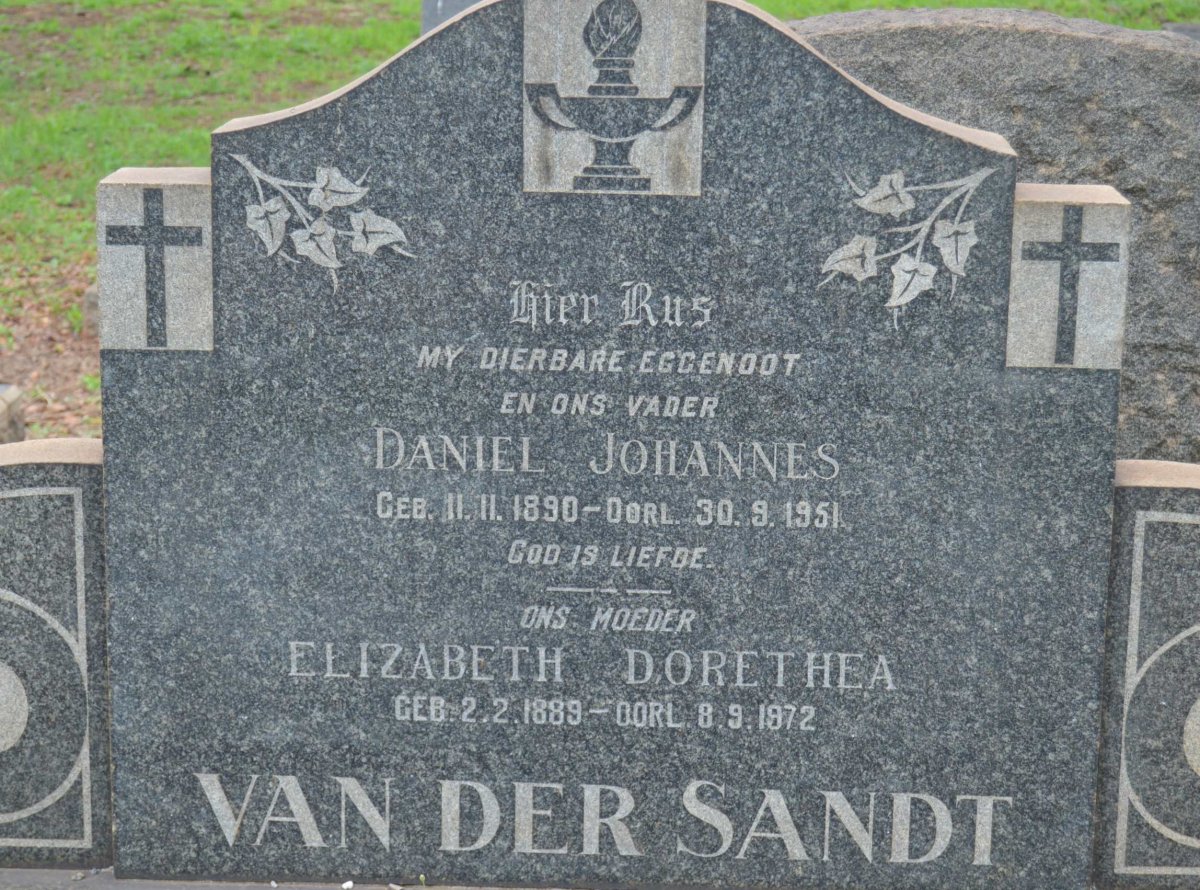 SANDT Daniel Johannes, van der 1890-1951 &amp; Elizabeth Dorethea 1889-1972