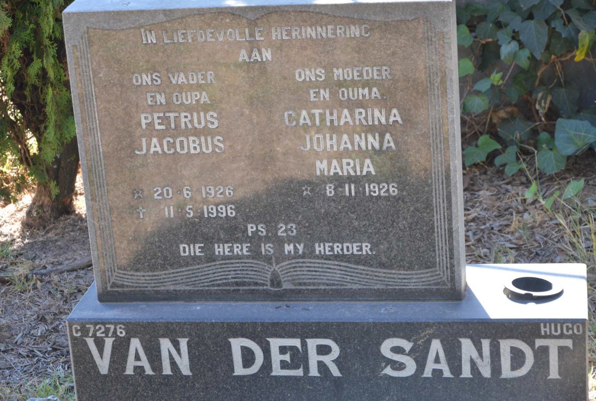 SANDT Petrus Jacobus, van der 1926-1996 &amp; Catharina Johanna Maria 1926-