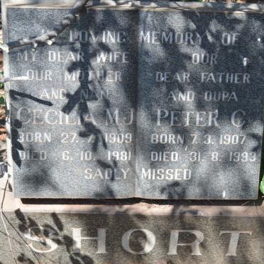 SHORT Peter C. 1907-1993 &amp; Cecilia M.J. 1909-1981