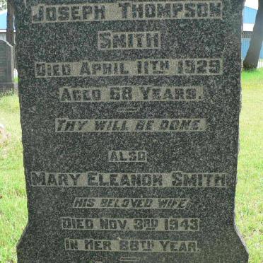 SMITH Joseph Thompson -1929 &amp; Mary Eleanor -1943