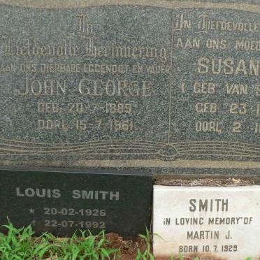 SMITH John George 1889-1961 &amp; Susan C.M. VAN STRAATEN 1903-1975 :: SMITH Louis 1926-1992 :: SMITH Martin J. 1929-