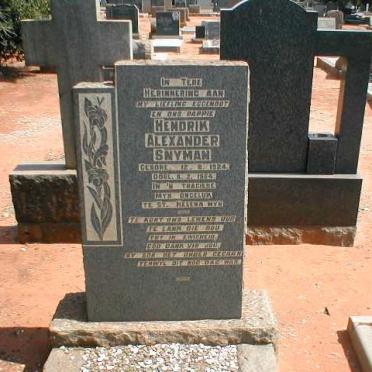 SNYMAN Hendrik Alexander 1924-1954