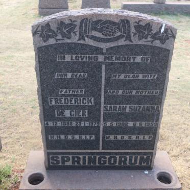 SPRINGORUM Frederick de Gier 1898-1979 &amp; Sarah Suzanna 1902-1959