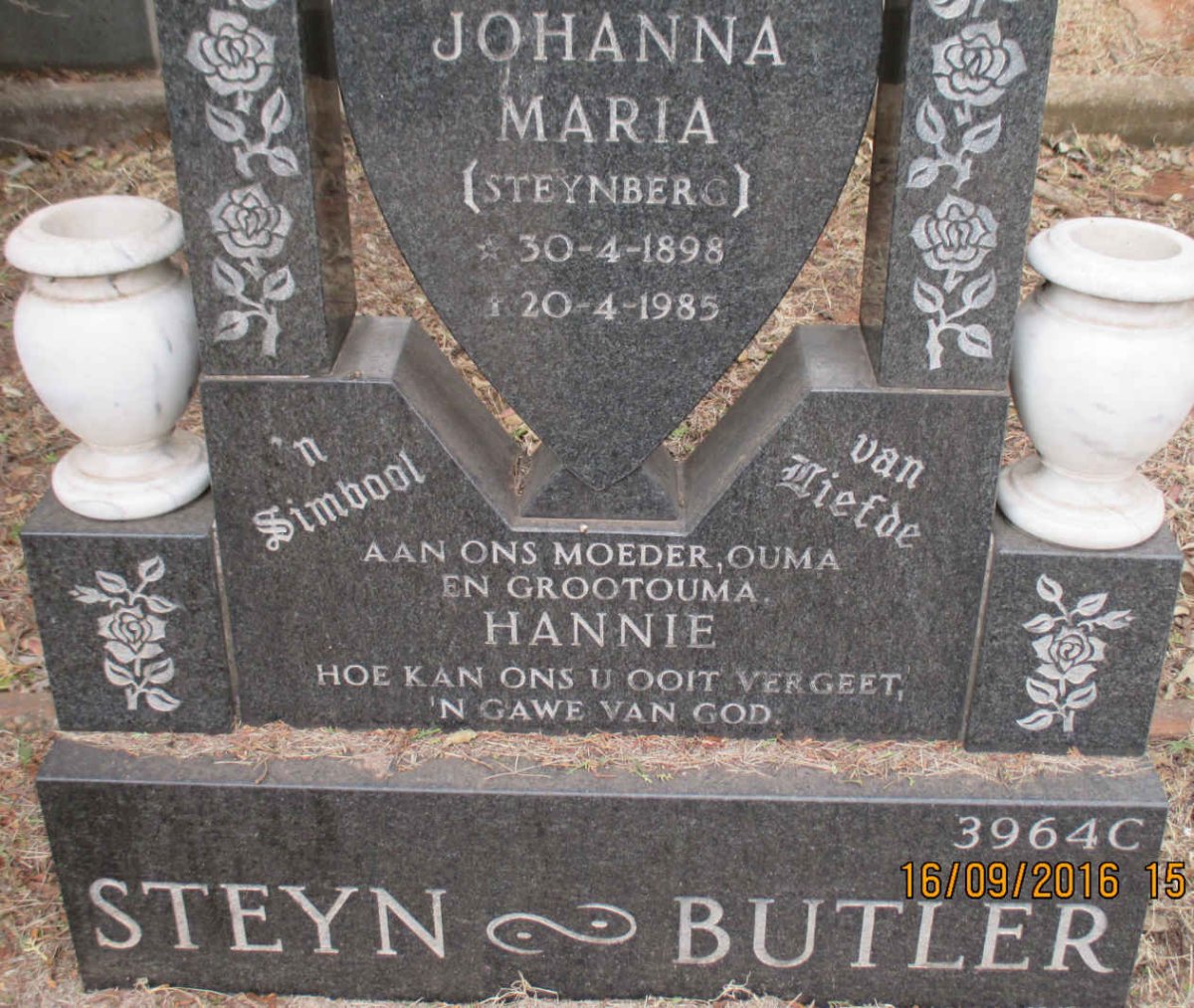 STEYN Johanna Maria nee STEYNBERG 1898-1985