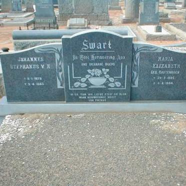 SWART Johannes Stephanus V.N. 1879-1943 &amp; Maria Elizabeth RAUTENBACH 1885-1954