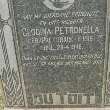 TOIT Glodina Petronella, du nee PRETORIUS 1916-1946