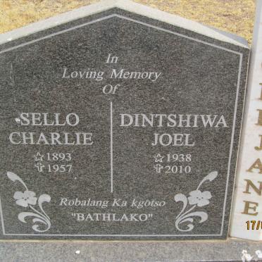 THOBEJANE Sello Charlie 1893-1957 :: THOBEJANE Dintshiwa Joel 1938-2010