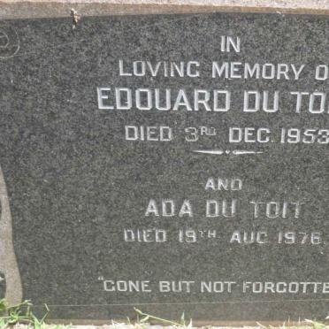 TOIT Edouard, du -1953 &amp; Ada -1976