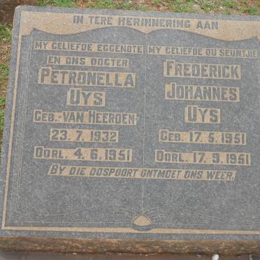 UYS Petronella nee VAN HEERDEN 1932-1951 :: UYS Frederick Johannes 1951-1951