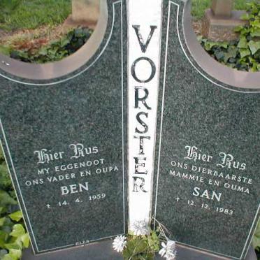 VORSTER Ben  -1959 &amp; San   -1983