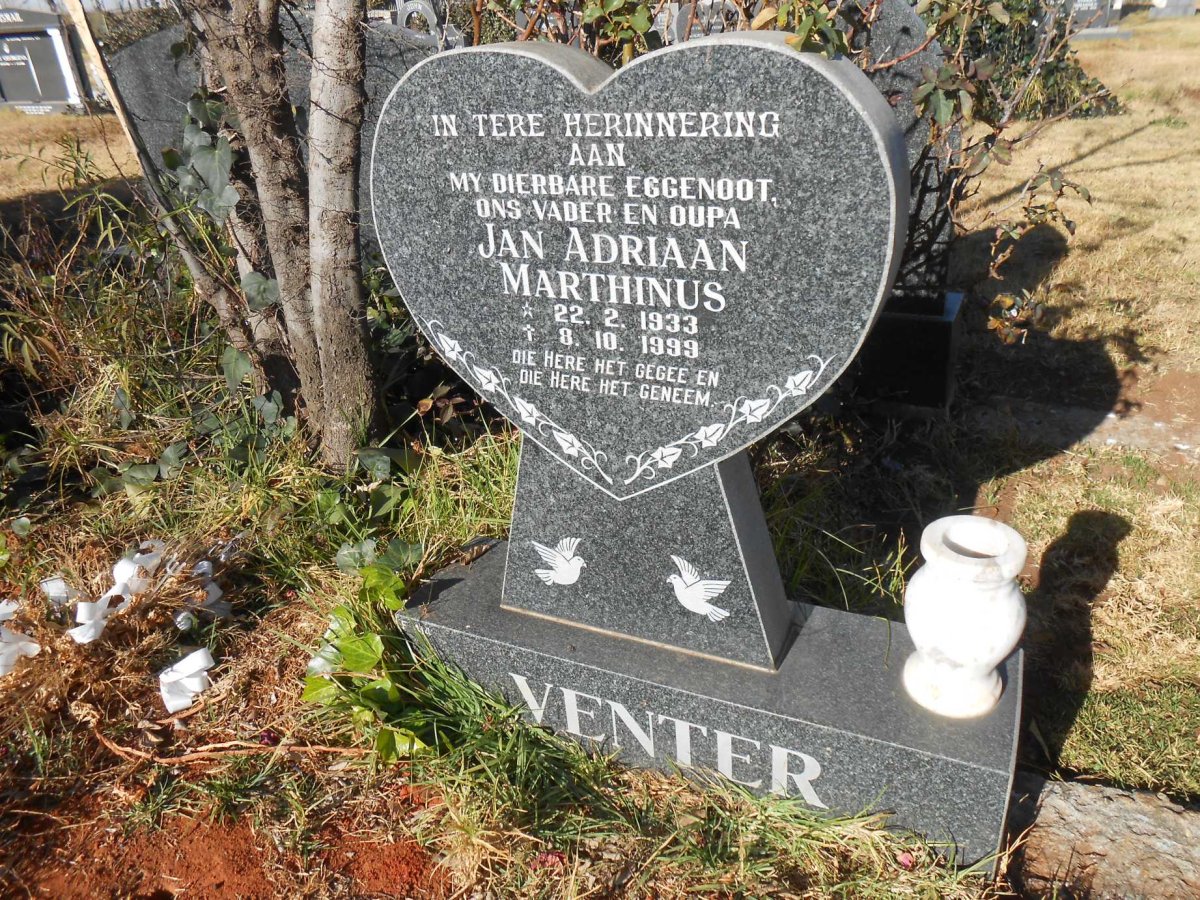 VENTER Jan Adriaan Marthinus 1933-1999