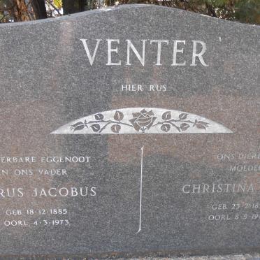 VENTER Petrus Jacobus 1885-1973 &amp; Christina Maria 1890-1980