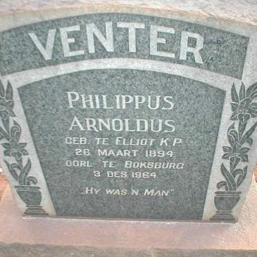 VENTER Philippus Arnoldus 1894-1964