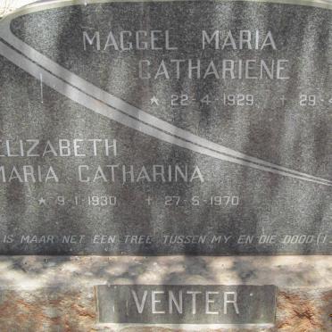 VENTER Maggel Maria Cathariene 1929-1982 :: VENTER Elizabeth Maria Catharina 1930-1970