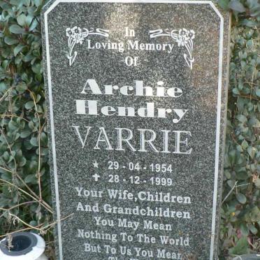 VARRIE Archie Hendry 1954-1999