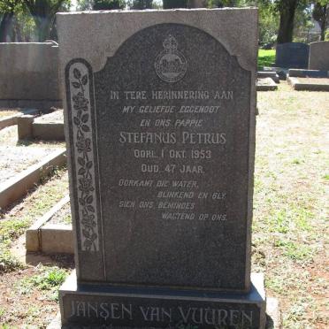 VUUREN Stefanus Petrus, Jansen van -1953
