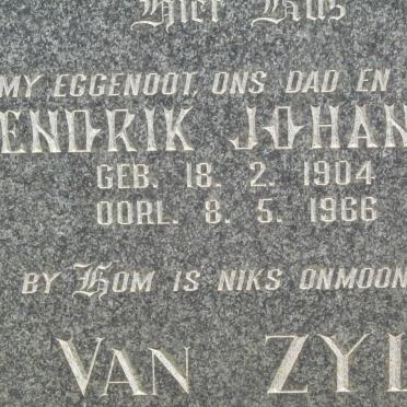 ZYL Hendrik Johannes, van 1904-1966