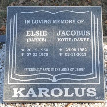 KAROLUS Jacobus 1952-2013 &amp; Elsie 1950-1975
