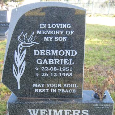WEIMERS Desmond Gabriel 1951-1968