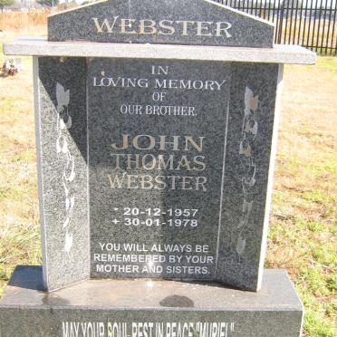 WEBSTER John Thomas 1957-1978